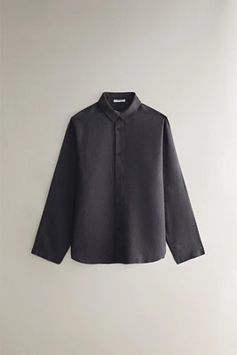 LINEN SHIRT WITH COLLAR DETAIL