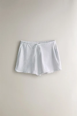 JERSEY FABRIC SHORTS WITH RUFFLES