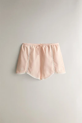 EMBROIDERED COTTON SHORTS