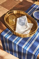 OVAL RATTAN TRAY WITH HANDLES