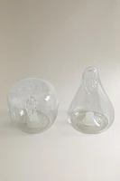 FRUIT BOROSILICATE SALT AND PEPPER SHAKER SET