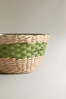 GLASS RATTAN SALAD BOWL