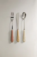 3-PIECE BRUNCH FLATWARE SET WITH CERAMIC HANDLE