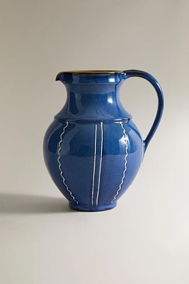 STRIPED CERAMIC PITCHER