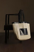 WATER-REPELLENT FAUX PATENT FINISH TOTE BAG