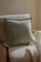 LINEN THROW PILLOW COVER WITH BACKSTITCHING