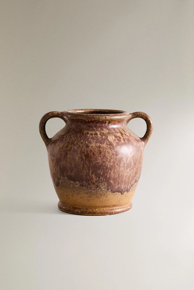 CERAMIC VASE WITH HANDLES