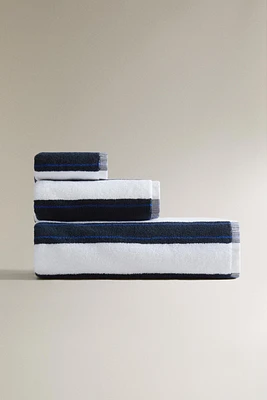 COTTON BATH TOWEL WITH WIDE STRIPES