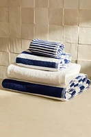 COTTON BATH TOWEL WITH BLUE STRIPES