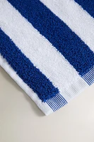 COTTON BATH TOWEL WITH BLUE STRIPES