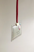 METAL POSTCARD CHRISTMAS TREE ORNAMENT