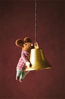 WOOL MOUSE BELL CHRISTMAS TREE ORNAMENT