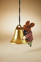 WOOL MOUSE BELL CHRISTMAS TREE ORNAMENT