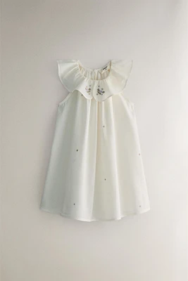 CHILDREN'S DRESS WITH FLORAL EMBROIDERY