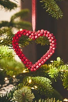 HEART CHRISTMAS TREE ORNAMENT WITH SLEIGH BELLS