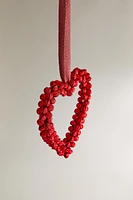 HEART CHRISTMAS TREE ORNAMENT WITH SLEIGH BELLS