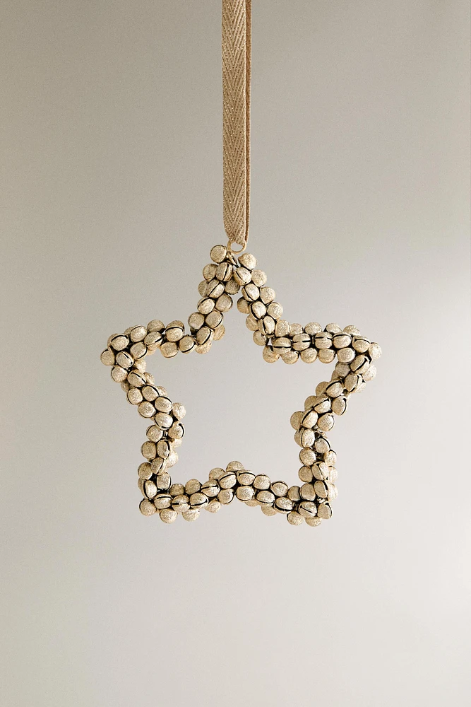 STAR WITH SLEIGH BELLS CHRISTMAS TREE ORNAMENT