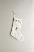 CHILDREN’S CHRISTMAS CROSS-STITCH SOCK ORNAMENT