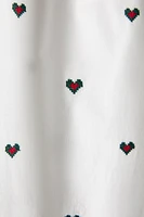 COTTON PAJAMA BOTTOMS WITH CHRISTMAS HEARTS