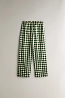 CHECK GINGHAM CHRISTMAS PAJAMA BOTTOMS