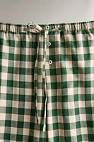 CHECK GINGHAM CHRISTMAS PAJAMA BOTTOMS