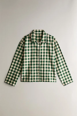 CHECK GINGHAM CHRISTMAS PAJAMA TOP