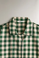 CHECK GINGHAM CHRISTMAS PAJAMA TOP