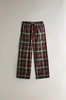 TARTAN CHECK FLANNEL CHRISTMAS PAJAMA SET (SET OF 2