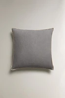 THROW PILLOW COVER WITH CONTRAST TOPSTITCHING