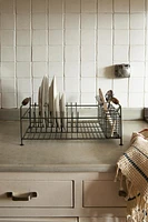 IRON AND ACACIA WOOD DISH RACK