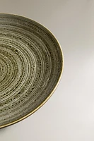 EARTHENWARE DESSERT PLATE WITH SPIRAL DESIGN