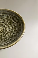 EARTHENWARE SIDE PLATE WITH SPIRAL DESIGN