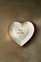 CHRISTMAS HEART STONEWARE DESSERT PLATE