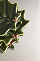 SET OF CHRISTMAS HOLLY STONEWARE COASTERS (SET OF 4)