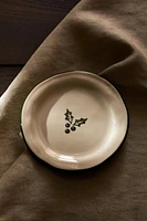 CHRISTMAS HOLLY STONEWARE SIDE PLATE