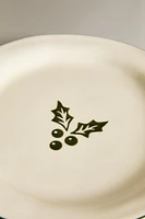 CHRISTMAS HOLLY STONEWARE SIDE PLATE