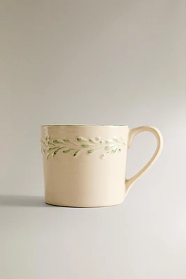 LEAF EARTHENWARE MUG