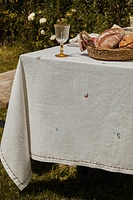 COTTON TABLECLOTH WITH SEA EMBROIDERY