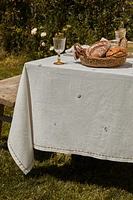 COTTON TABLECLOTH WITH SEA EMBROIDERY