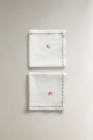 COTTON NAPKINS WITH SEA EMBROIDERY (PACK OF 2)