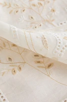 EMBROIDERED LINEN BLEND TABLECLOTH