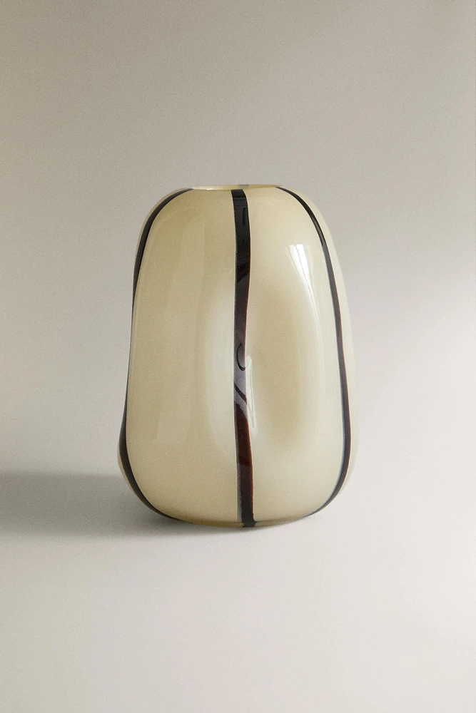 IRREGULAR STRIPED GLASS VASE x COLLAGERIE