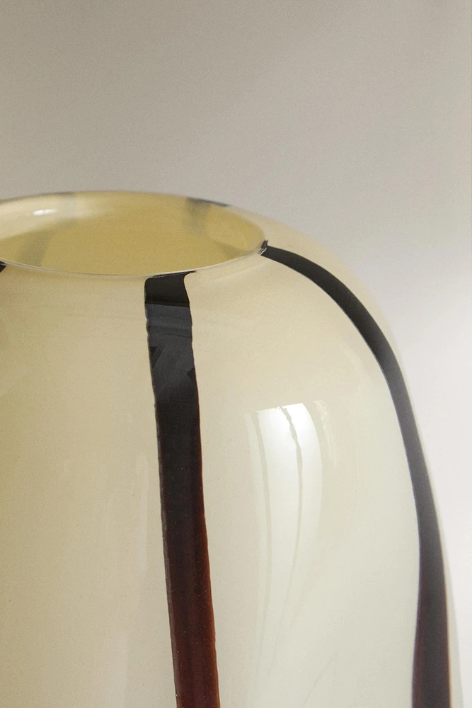 IRREGULAR STRIPED GLASS VASE x COLLAGERIE