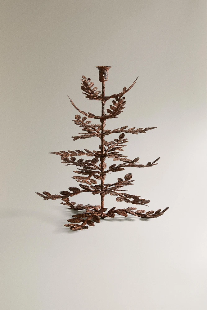 METAL CHRISTMAS TREE CANDLESTICK