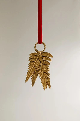 SET OF METAL LEAVES CHRISTMAS TREE ORNAMENTS (SET OF 3