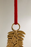 SET OF METAL LEAVES CHRISTMAS TREE ORNAMENTS (SET OF 3