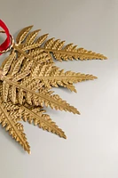 SET OF METAL LEAVES CHRISTMAS TREE ORNAMENTS (SET OF 3