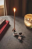 METAL CHRISTMAS CANDLESTICK WITH LEAF