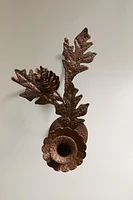 METAL CHRISTMAS CANDLESTICK WITH LEAF