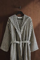 STRIPED HOODED BATHROBE